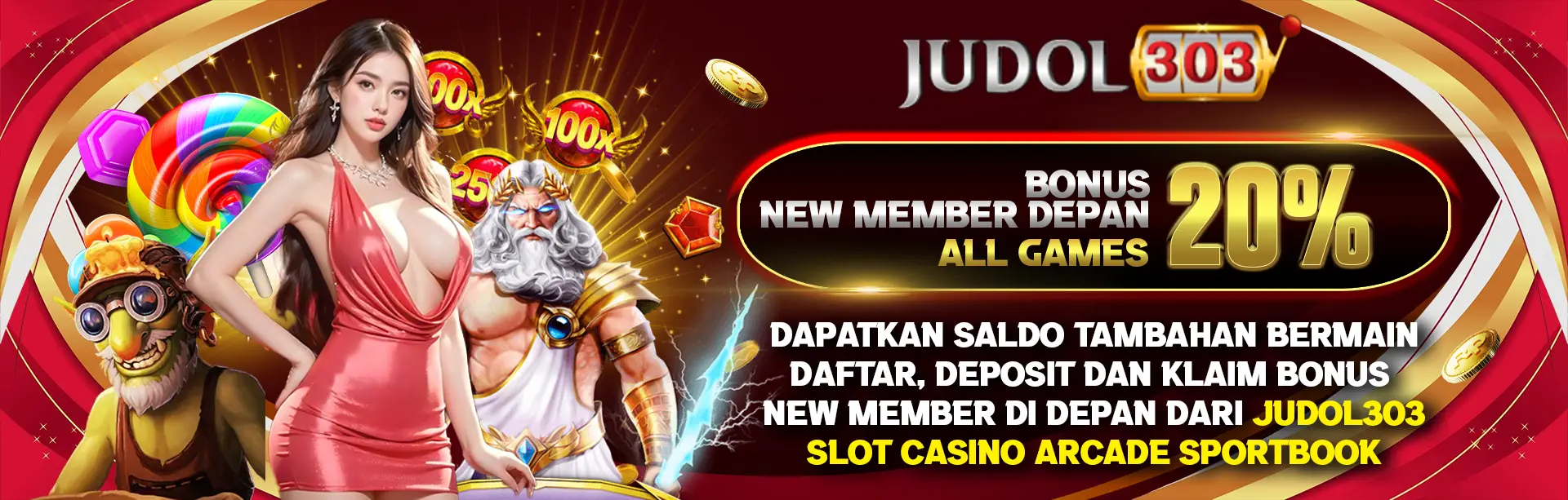 BONUS NEW MEMBER DEPAN 20% JUDOL303